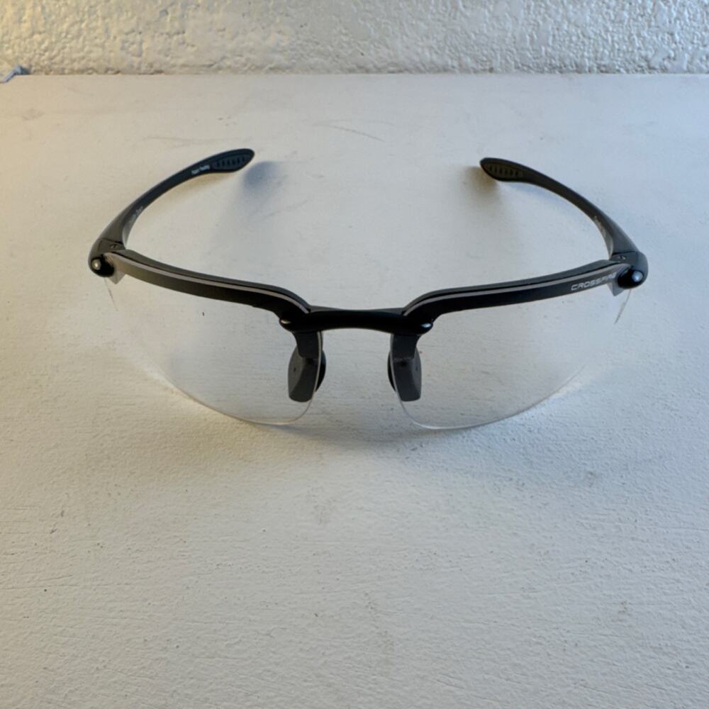 Crossfire 2164 Clear Lens Black Half Frame Safety Glasses Industrial PPE